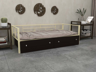 ОДНОСПАЛЬНАЯ МЕТАЛЛИЧЕСКАЯ КРОВАТЬ АРГА С ЯЩИКАМИ