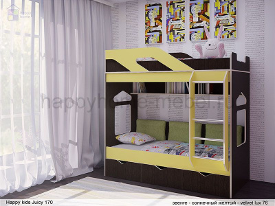 ДВУХЪЯРУСНАЯ КРОВАТЬ HAPPY KIDS JUICY (ДЖУСИ) 170Х80 СМ