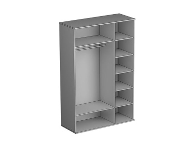 ТРЕХСТВОРЧАТЫЙ ШКАФ ДЛЯ ОДЕЖДЫ GLOSS 03 С ОДНИМ ЗЕРКАЛОМ