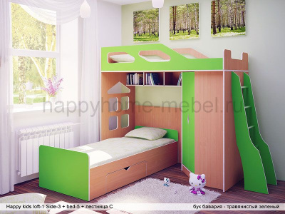 ДВУХЪЯРУСНАЯ КРОВАТЬ HAPPY KIDS К-17 C