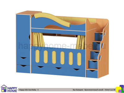 ДВУХЪЯРУСНАЯ КРОВАТЬ HAPPY KIDS SOUL BABY-5 170Х80