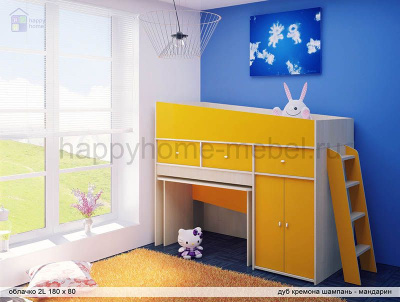 КРОВАТЬ-ЧЕРДАК РАДУГА ОБЛАЧКО 1L