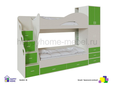 ДВУХЪЯРУСНАЯ КРОВАТЬ CО ШКАФОМ BAMBINI 36 SUITE