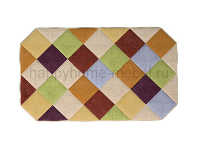 Коврик цветной 100 х 60 см ручной работы, микровелюр