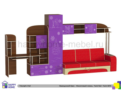 ДЕТСКАЯ СТЕНКА ТРИУМФ -2 (ПОЛНАЯ КОМПЛЕКТАЦИЯ, ФАСАДЫ МДФ)