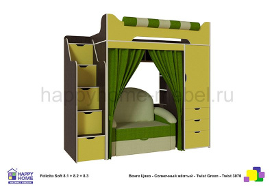 ДВУХЪЯРУСНАЯ КРОВАТЬ С ДИВАНОМ FELICITA SOFT 8