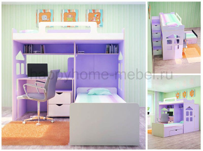 ДВУХЪЯРУСНАЯ КРОВАТЬ HAPPY KIDS K-7S