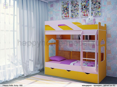 ДВУХЪЯРУСНАЯ КРОВАТЬ HAPPY KIDS JUICY (ДЖУСИ) 180Х80 СМ