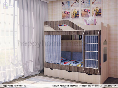 ДВУХЪЯРУСНАЯ КРОВАТЬ HAPPY KIDS JUICY LUX 180Х80 СМ