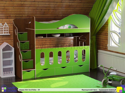 ДВУХЪЯРУСНАЯ КРОВАТЬ HAPPY KIDS SOUL BABY-24 170Х80
