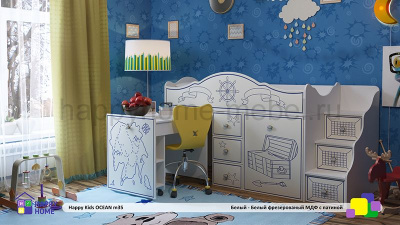 НИЗКАЯ КРОВАТЬ-ЧЕРДАК HAPPY KIDS OCEAN M35