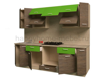 ГОТОВАЯ ПРЯМАЯ КУХНЯ СOLOR WOOD 3 2600 (ВЫБОР ЦВЕТА)