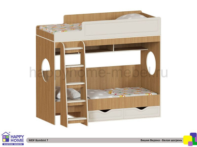 ДВУХЪЯРУСНАЯ КРОВАТЬ BAMBINI 7 МДФ 190