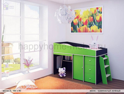 КРОВАТЬ-ЧЕРДАК РАДУГА ВЕСНА 1L
