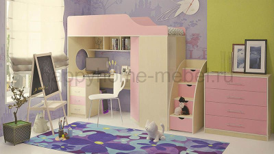 КРОВАТЬ-ЧЕРДАК ОРБИТА 7 + ЛЕСТНИЦА + КОМОД