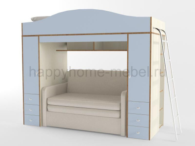 ДВУХЪЯРУСНАЯ КРОВАТЬ С ДИВАНОМ ОРБИТА ЛЕТО 8М