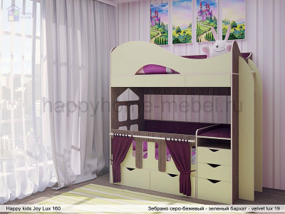 ДВУХЪЯРУСНАЯ КРОВАТЬ HAPPY KIDS JOY LUX 160Х70 СМ