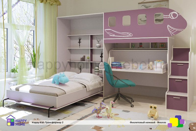 Трансформер -2: Шкаф-кровать 200x140 и двухъярусная кровать-стол 170x70