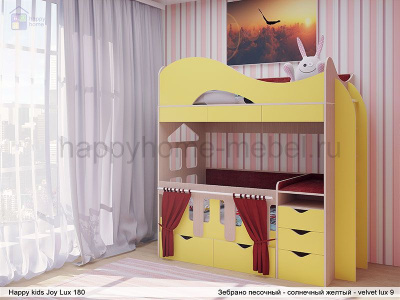 ДВУХЪЯРУСНАЯ КРОВАТЬ HAPPY KIDS JOY LUX 180Х80 СМ