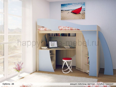 ДВУСПАЛЬНАЯ КРОВАТЬ-ЧЕРДАК ОРБИТА 26