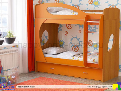 ДВУХЪЯРУСНАЯ КРОВАТЬ ОРБИТА 2 NEW 180 (КОРПУС - ВИШНЯ ОКСФОРД)