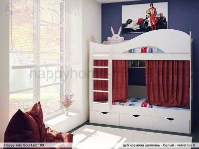 ДВУХЪЯРУСНАЯ КРОВАТЬ HAPPY KIDS SOUL LUX 180Х80 СМ