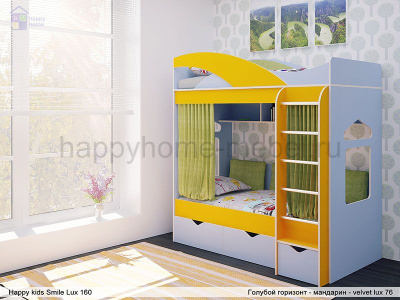 ДВУХЪЯРУСНАЯ КРОВАТЬ HAPPY KIDS SMILE LUX 160Х70 СМ