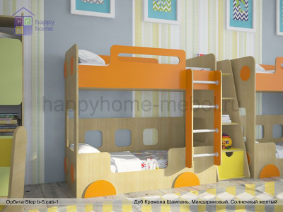 НИЗКАЯ ДВУХЪЯРУСНАЯ КРОВАТЬ ОРБИТА STEP B5 (АВТОБУС)