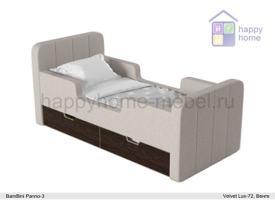 МЯГКАЯ ДЕТСКАЯ КРОВАТЬ BAMBINI PANNO 3 С ТУМБОЙ
