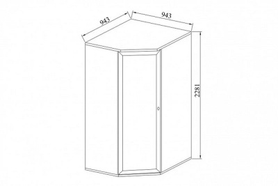 УГЛОВОЙ ШКАФ TWIST (НИЦЦА) С ЗЕРКАЛОМ