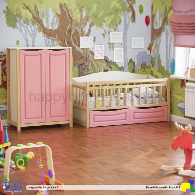 КРОВАТЬ HAPPY KIDS PICCOLA 1 + ДВУСТВОРЧАТЫЙ ШКАФ PICCOLA 7