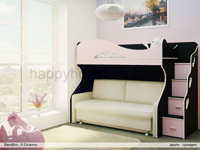 ДВУХЪЯРУСНАЯ КРОВАТЬ С ДИВАНОМ BAMBINI DIVANNO 5 STANDARD
