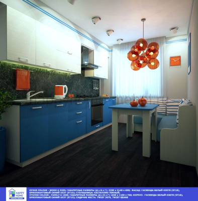 ГОТОВАЯ ПРЯМАЯ КУХНЯ СOLOR WOOD 6 3200 (ВЫБОР ЦВЕТА)