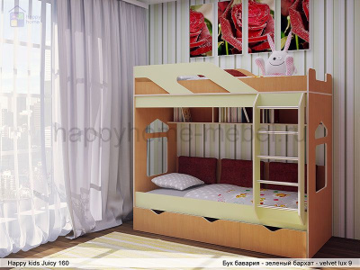 ДВУХЪЯРУСНАЯ КРОВАТЬ HAPPY KIDS JUICY-2 (ДЖУСИ-2) 170Х80 СМ