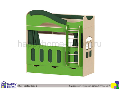 ДВУХЪЯРУСНАЯ КРОВАТЬ HAPPY KIDS SOUL BABY-3 170Х80