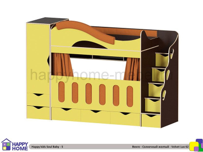 ДВУХЪЯРУСНАЯ КРОВАТЬ HAPPY KIDS SOUL BABY-5 170Х80