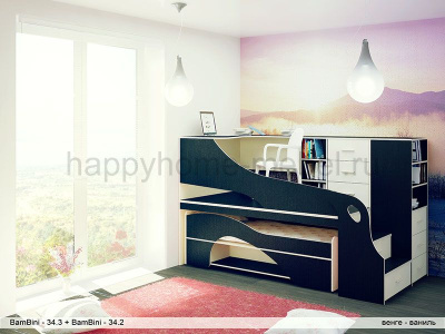 ПОДИУМНЫЙ КОМПЛЕКС BAMBINI 34.3 + КРОВАТЬ BAMBINI 34.2