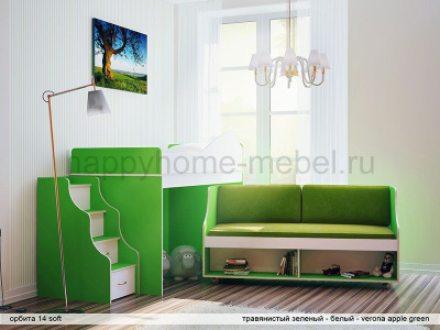 ДВУХЪЯРУСНАЯ КРОВАТЬ С ДИВАНОМ ОРБИТА 14 SOFT