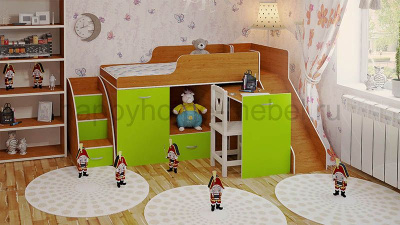 КРОВАТЬ-ЧЕРДАК BAMBINI 13 + ЛЕСТНИЦА 13.1 + ГОРКА 13.2